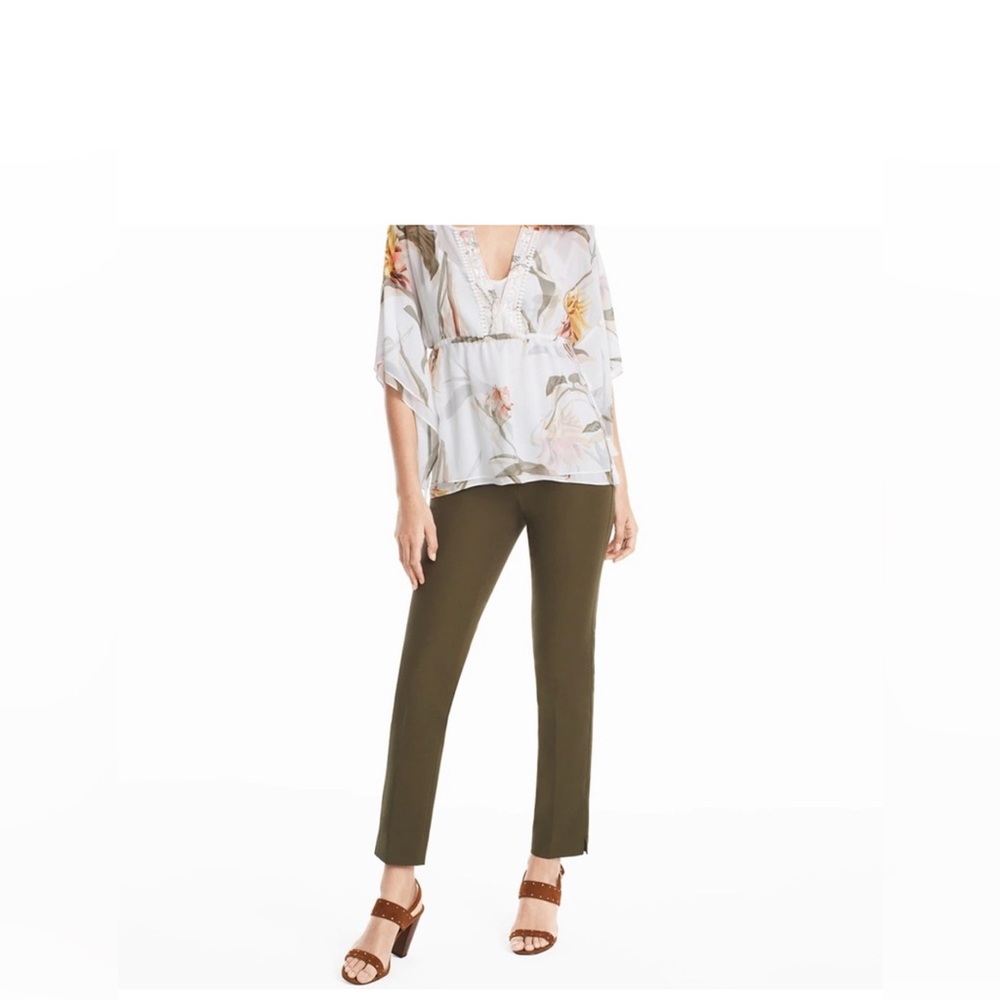 White House Black Market Olive Cropped Pants